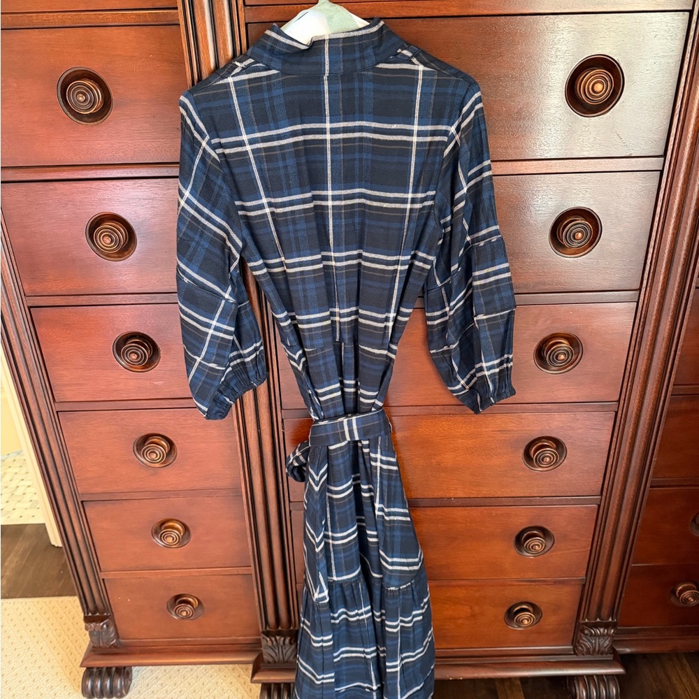 SUE SARTOR Flounce | Midnight/Noir Windowpane Plaid - Picture 4 of 4
